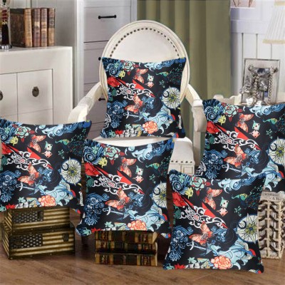 Tesmare Printed Cushions Cover(Pack of 5, 40 cm*40 cm, Blue)