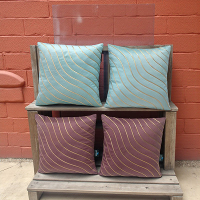 Zikrak Velvet Cushions & Pillows Cover(40 cm*40 cm, Pack of 4, Green, Pink)