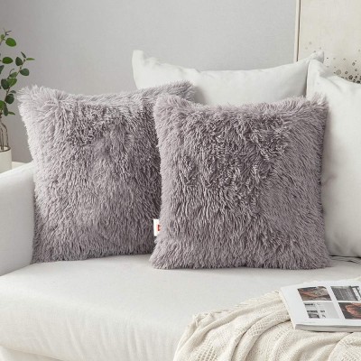 Wondershala Self Design Cushions Cover(Pack of 2, 40 cm*40 cm, Grey)