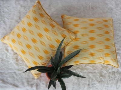 Dekor World Printed Cushions & Pillows Cover(Pack of 2, 60 cm*60 cm, Yellow)