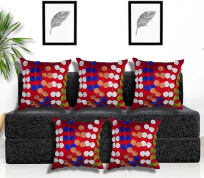 Cherry Homes Self Design Cushions Cover(Pack of 5, 40 cm*40 cm, Maroon)