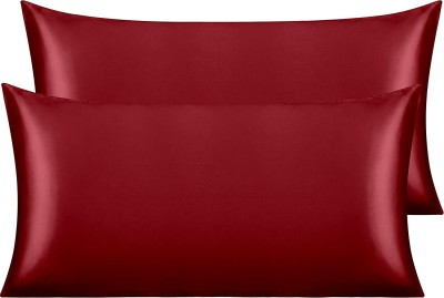 NKV FASHION Plain Pillows Cover(Pack of 2, 18 cm*28 cm, Maroon)