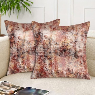Tesmare Printed Cushions & Pillows Cover(Pack of 2, 45 cm*45 cm, Brown)
