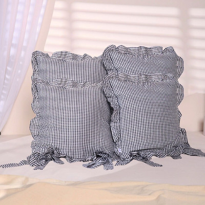 Sleepy Threads Cotton Cushions Cover(40 cm*40 cm, Pack of 4, White, Black)