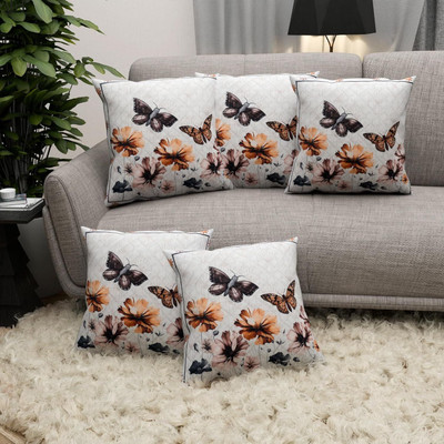 VARIKSH HOMES Velvet Cushions Cover(40 cm*40 cm, Pack of 5, Multicolor)