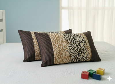 Laxmi Enterprises Silk Cushions & Pillows Cover(Pack of 2, 38 cm*64 cm, Gold)