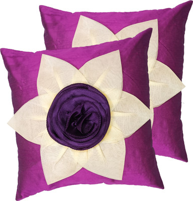 Decorline Silk Cushions & Pillows Cover(40 cm*40 cm, Pack of 2, Pink)