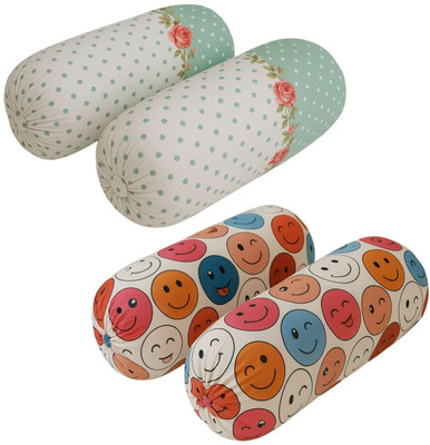 Anticca Cotton Bolsters Cover(Pack of 4, 81.28 cm*40.64 cm, Green, White, Multicolor)