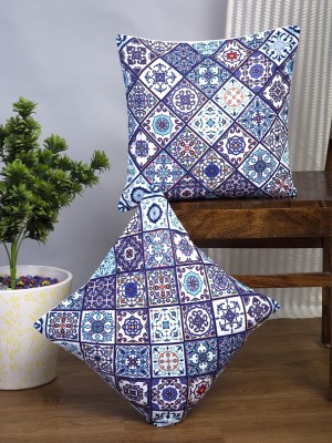Alina decor Printed Cushions Cover(Pack of 2, 45.72 cm*45.72 cm, Blue)