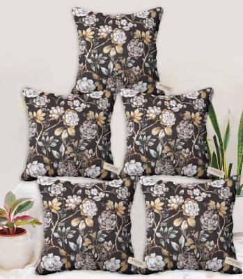 Bluegrass Floral Cushions Cover(Pack of 5, 60 cm*60 cm, Brown)
