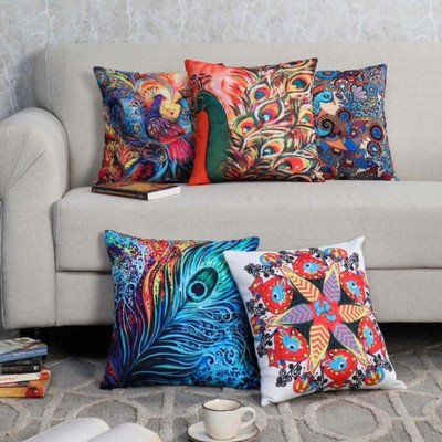 Flipkart SmartBuy Polyester Cushions Cover(40 cm*40 cm, Pack of 5, Blue, Red)