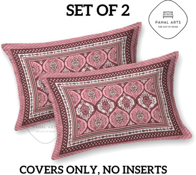 PahalArts Cotton Pillows Cover(44 cm*66 cm, Pack of 2, Pink)