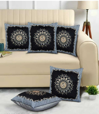 BANAVY Velvet Cushions Cover(40 cm*40 cm, Pack of 5, Black)