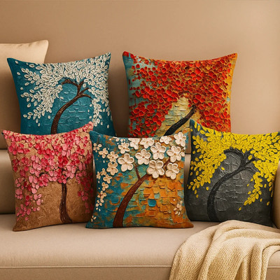 storeup Satin Cushions Cover(40 cm*40 cm, Pack of 5, Multicolor)