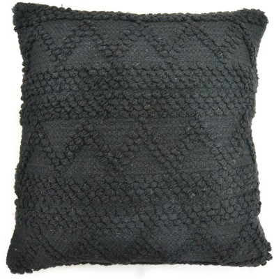 GND WORLD Cotton Cushions & Pillows Cover(45 cm*45 cm, Black)