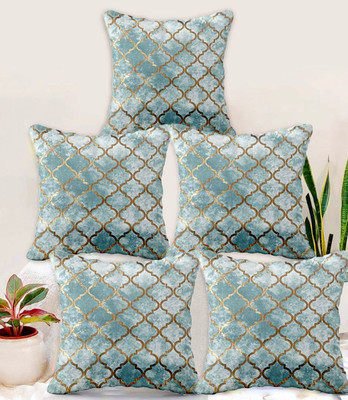 Bluegrass Velvet Cushions Cover(50 cm*50 cm, Pack of 5, Light Green)