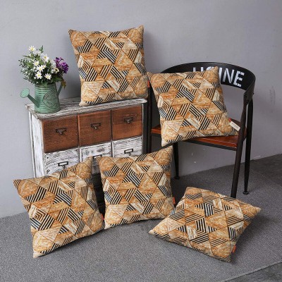 Bluegrass Printed Cushions Cover(Pack of 5, 40 cm*40 cm, Orange)