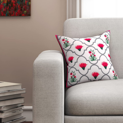 SEJ BY NISHA GUPTA Polyester Cushions Cover(40 cm*40 cm, Cream)