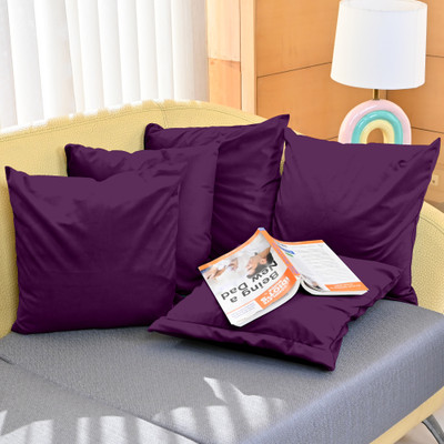 Divine Casa Velvet Cushions & Pillows Cover(40 cm*40 cm, Pack of 5, Purple)