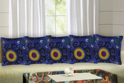 Go Texstylers Cotton Cushions & Pillows Cover(40.64 cm*40.64 cm, Pack of 5, Multicolor)