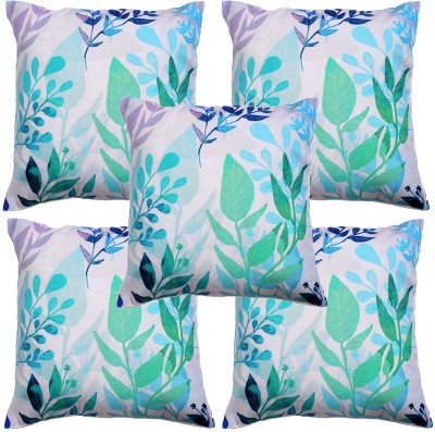 Alina decor Printed Cushions Cover(Pack of 5, 60.96 cm*60.96 cm, Green, Beige, Dark Blue)