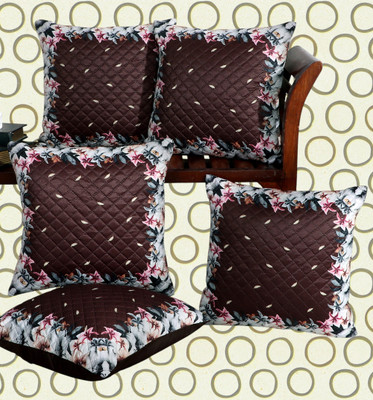V JAY Polyester Cushions Cover(41 cm*41 cm, Pack of 5, Multicolor)