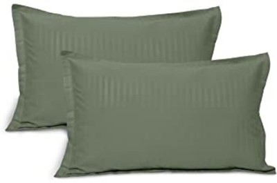 LINENWALAS Striped Pillows Cover(Pack of 2, 91 cm*51 cm, Green)