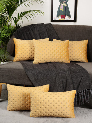 TANLOOMS Velvet Cushions Cover(Pack of 5, 30 cm*45 cm, Yellow)