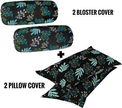 NARWAL'S COLLECTION Polycotton Bolsters Cover(40.64 cm*81.28 cm, Pack of 4, Black)