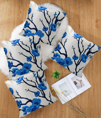Hims Polyester Cushions Cover(55 cm*55 cm, Pack of 4, Blue)