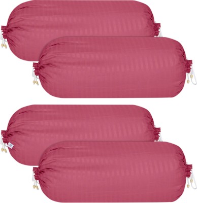 Heart Home Striped Pillows Cover(Pack of 4, 80 cm*40 cm, Pink)