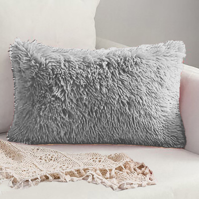 PICKKART Microfibre Solid Cushion Pack of 1(SIlver Grey)