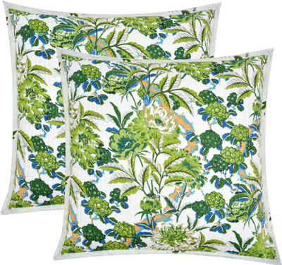 Flipkart SmartBuy Cotton Cushions Cover(60 cm*60 cm, Pack of 2, Green, White)