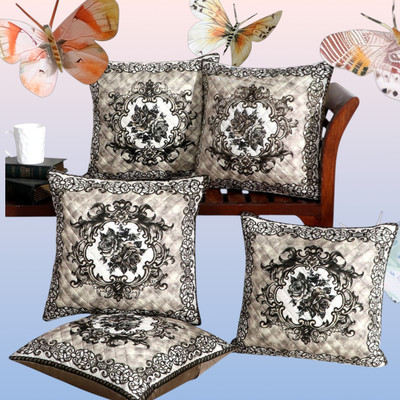 viraj Polyester Cushions Cover(41 cm*41 cm, Pack of 5, Multicolor)