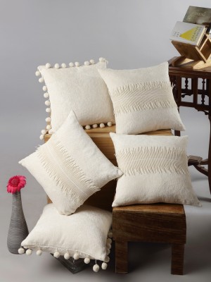 Anwyn Cotton Cushions Cover(Pack of 5, 40 cm*40 cm, Beige)