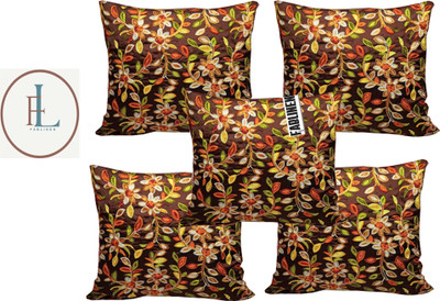 FabLinen Silk Cushions Cover(40 cm*40 cm, Pack of 5, Maroon)