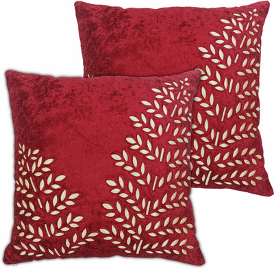 Decorline Velvet Cushions & Pillows Cover(40 cm*40 cm, Pack of 2, Red)
