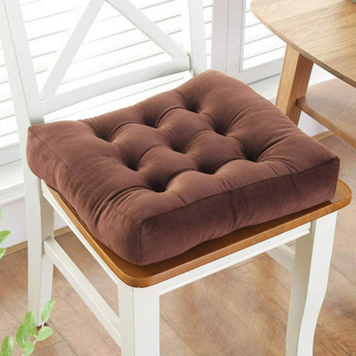 Slatters Be Royal Store Microfibre Solid Chair Pad Pack of 1(Brown)