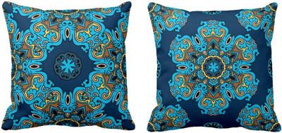 TheYaYaCafe Cotton Cushions Cover(30 cm*30 cm, Pack of 2, Blue)