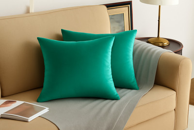 INDHOME LIFE Velvet Cushions Cover(40 cm*40 cm, Pack of 2, Black)