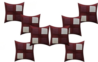 AryanStylus Checkered Cushions Cover(Pack of 8, 40 cm*40 cm, Red)