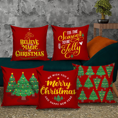 TIED RIBBONS Satin Cushions Cover(40.64 cm*40.64 cm, Pack of 5, Multicolor)