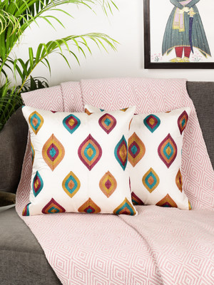 DECOLOGY Velvet Cushions Cover(40 cm*40 cm, Pack of 2, White)