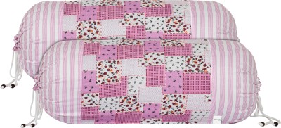 HOMESTIC Cotton Bolsters Cover(Pack of 2, 69 cm*46 cm, Pink)