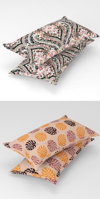Homefab India Printed Pillows Cover(Pack of 4, 43 cm*67 cm, Peach)