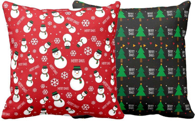 TheYaYaCafe Cotton Cushions Cover(50.8 cm*50.8 cm, Pack of 2, Red)