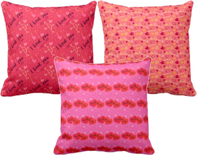 TheYaYaCafe Canvas Cushions Cover(40.64 cm*40.64 cm, Pack of 3, Multicolor)