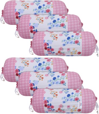 Heart Home Cotton Bolsters Cover(Pack of 6, 40 cm*77 cm, White)