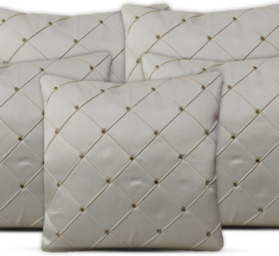 NOOR SHINE Satin Cushions & Pillows Cover(40 cm*40 cm, Pack of 5, Cream)