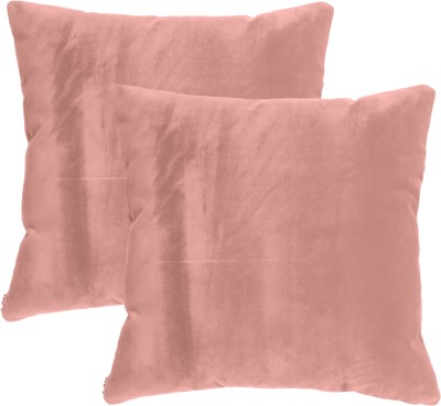 Sugarchic Plain Cushions Cover(Pack of 2, 40 cm*40 cm, Pink, Peach)
